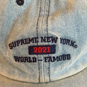 Supreme New York Denim Cap - Blue